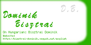 dominik bisztrai business card